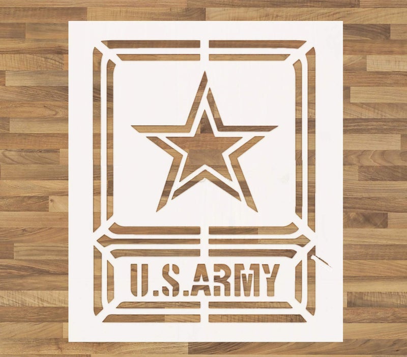 OBUY U.S Army Stencil for Painting on Wood, Fabric, Walls, Airbrush + More | Reusable 8.7 x 7.4 inch Mylar Template (US Army Military Logo) - Image 2